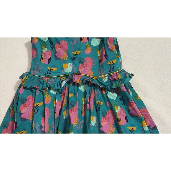 DISNEY STORE Frozen Ana Elsa Princess Dress Pretend Play Sz 9/10 Turquoise/pink - Picture 12 of 12